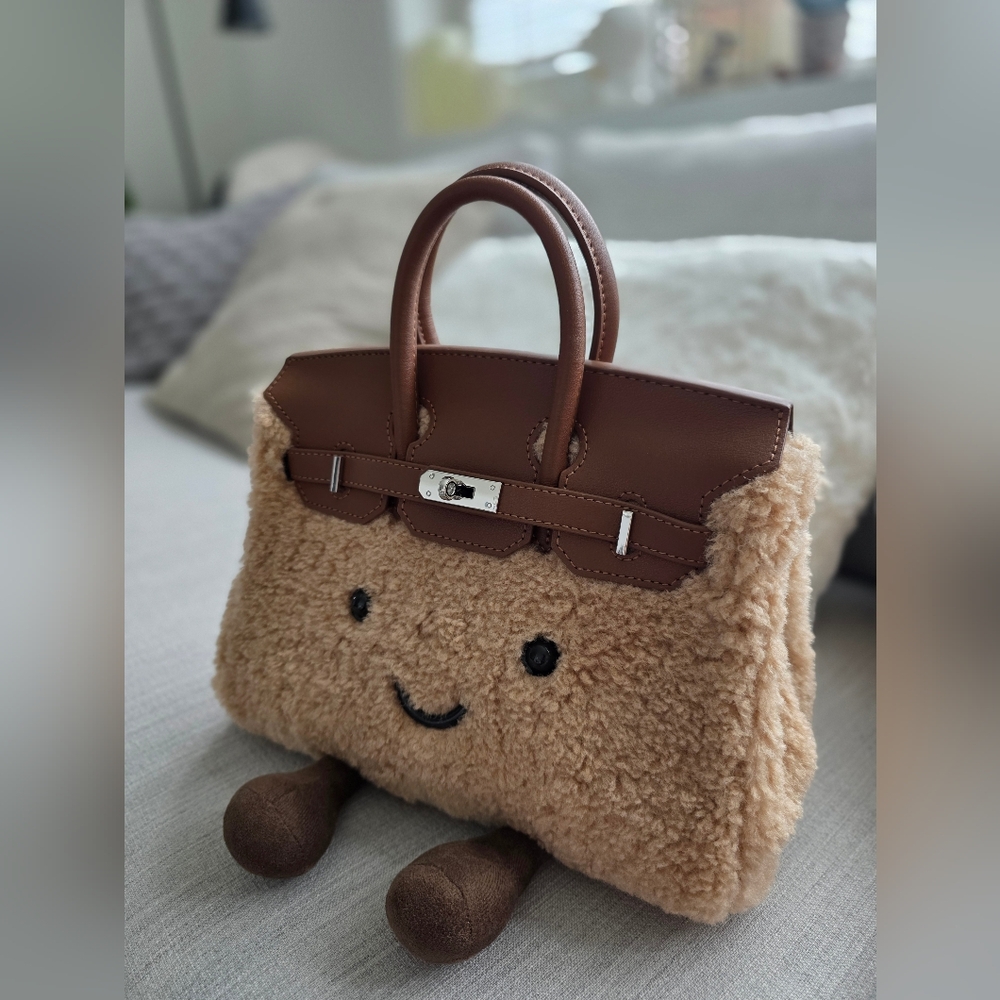 Adorable Camel Plush Satchel Purse Bag with Smiley Design Jellykin